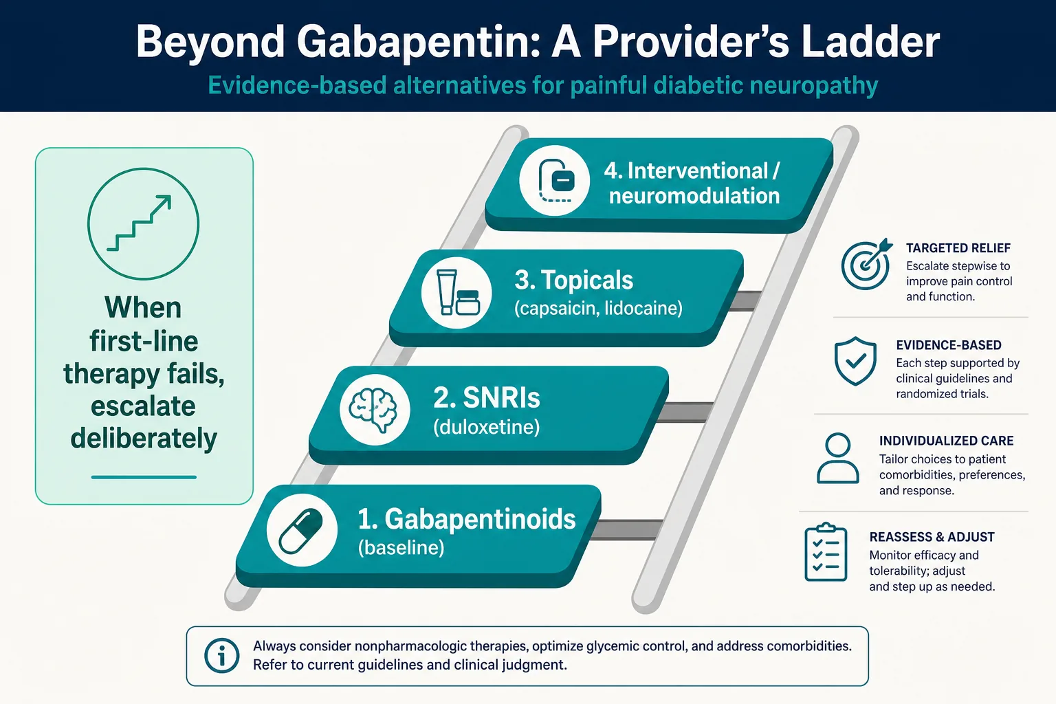 Infographic: Alternatives to Gabapentin for Diabetic Neuropathy: An Evidence-Based Provider Guide