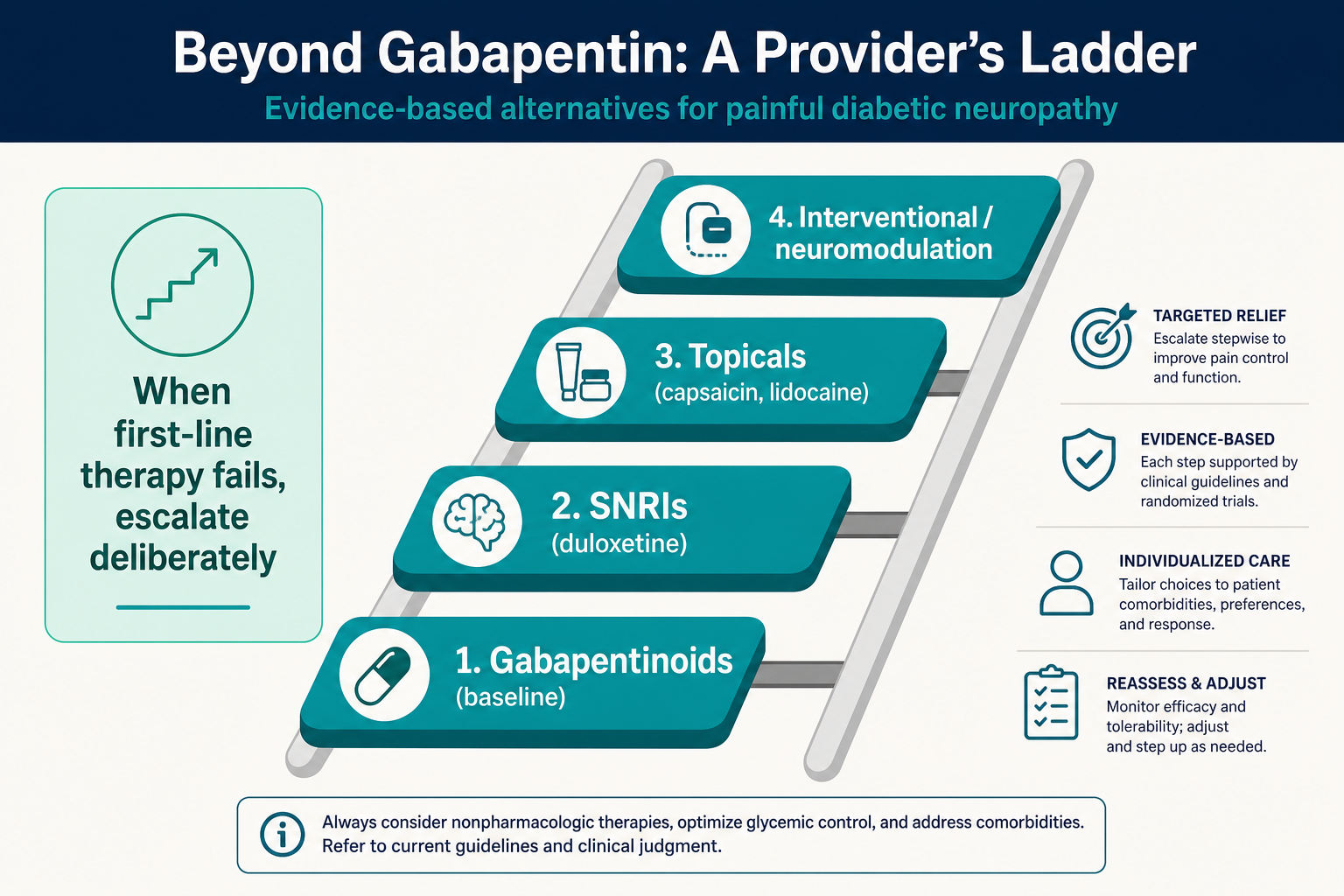 Infographic: Alternatives to Gabapentin for Diabetic Neuropathy: An Evidence-Based Provider Guide